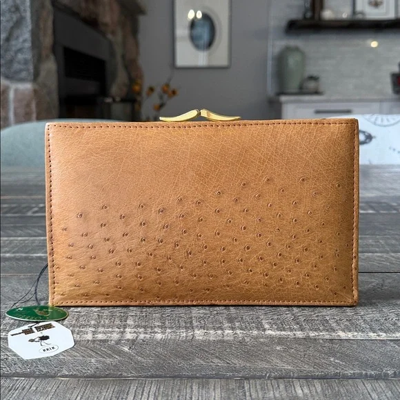 NWT Vintage Corbeau Curio Ostrich Kisslock Clutch - Picture 4 of 11